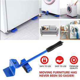 Dyna-Living Furniture Lifter Mover Tools Set Upgraded Heavy Duty Furniture Moving Tools Moving Sliders Furniture Moving Roller Wheel Set for Fridge Sofa 4Pcs 360 Degree Rotatable Blue