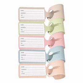 JOOTUEPO Gepäckanhänger, 5 Stück Kofferanhänger, Reiseetiketten, verstellbares Band, zum Markieren von Handtaschen, Koffern, Schulranzen, Reisetaschen