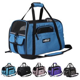 EliteField Soft Pet Carrier (3 Year Warranty, Airline Approved) Soft Sided Dog Puppy Cat Carrier Travel Bag (X-Large: 21" L x 12" W x 13" H, Sapphire Blue)