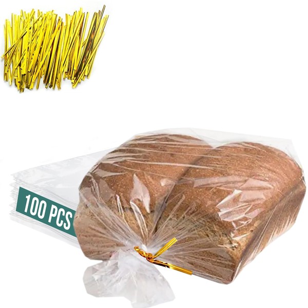 Reusable Plastic Bread Bags for Homemade 10x22"- Clear Bag with