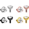 PIERCINGLINE Titanium Screw Attachment with External Thread 0.9 mm Crystal
