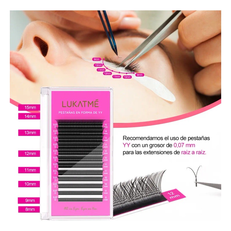 Extensiones De Pestañas Yy 8-15mm Mix Pestañas Lukatmé