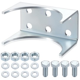 Zonon 4 Inch Round Post Adapter Brackets Galvanized Steel Post Mounting Bracket for Round Steel Post Compatible with Ghost Controls Rear Post Bracket for Automatic Gate Opener Systems