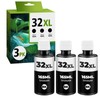 Diegees 3-Pack 32XL Black Ink Bottles Compatible with Smart Tank