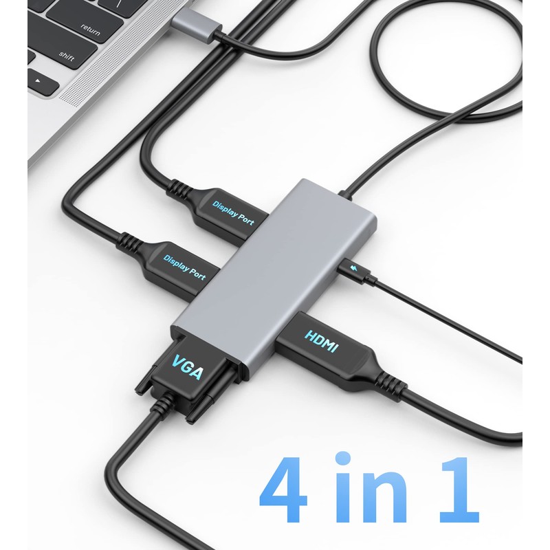 DisplayPort to HDMI 4K 60Hz, DisplayPort Splitter to Dual DisplayPort