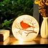 Kaowod Crackle Glass Ball Cardinal Lamp with Timer, Light Up