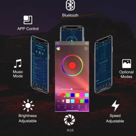 usparts888 8Pods RGB LED Rock Light Kit Underglow Wheel Light Fit Dodge Ram 1500 2500 3500