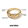 Ana Luisa Rope Ring Gold Pave - Size 6, Size