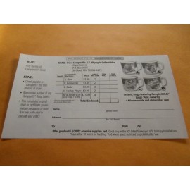 CAMPBELL'S 2002 LIMITED ED. U.S. OLYMPIC SOUP MUG COUPON EXPIRED