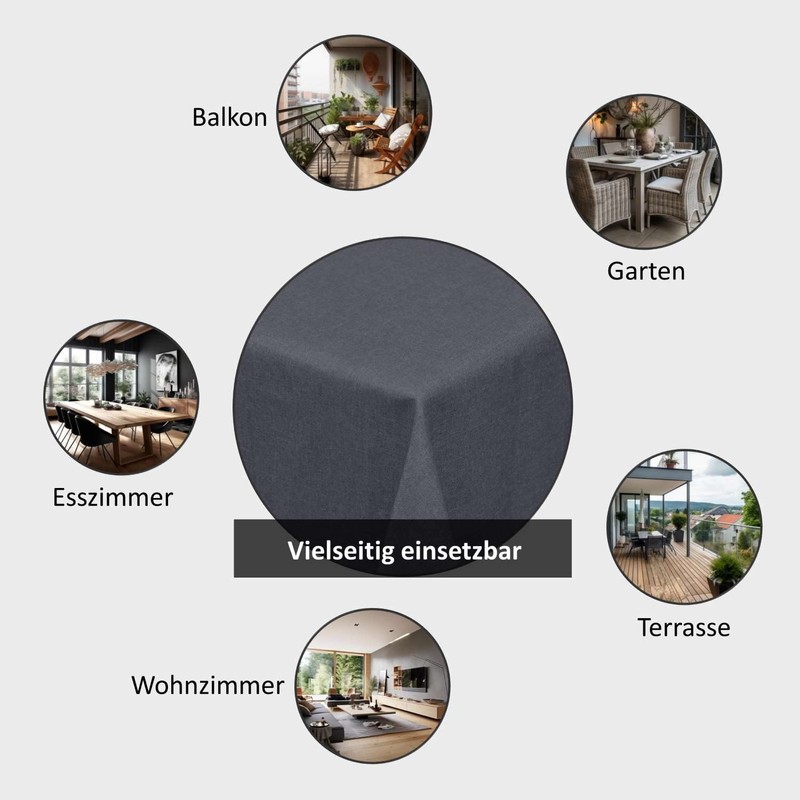 Rectangular Tablecloth 135 x 180 cm Champagne Outdoor Washable Garden