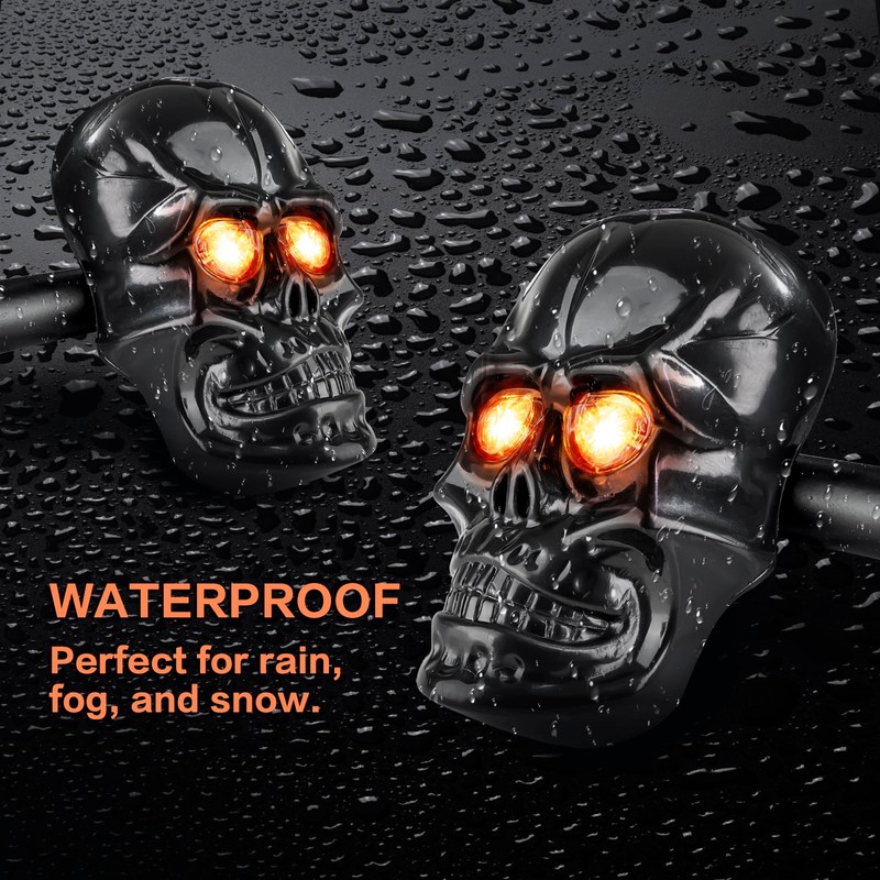 Motorcycle Turn Signals Led Skull Blinkers 10mm Screw Indicator Light