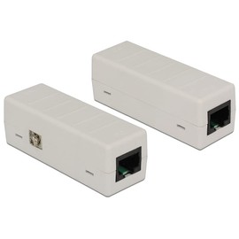 DeLock Netzwerk Isolator Überspannungsschutz Blitzschutz 6 kV RJ45, 62619, grau