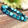Gold Stone Luminous Hateruma Blue Firefly Glass Bracelet 0.4 inch