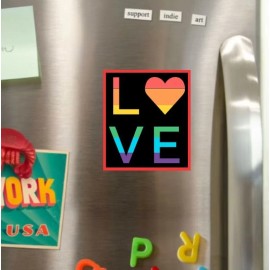 Texas Hart Designs LOVE Rainbow Heart Fridge Magnet