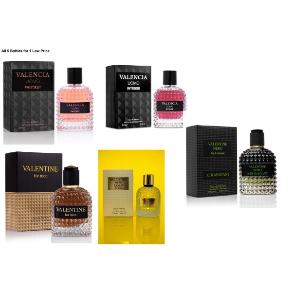 Unbranded 5 Great Valentine Colognes - 5 x 3.4o Each