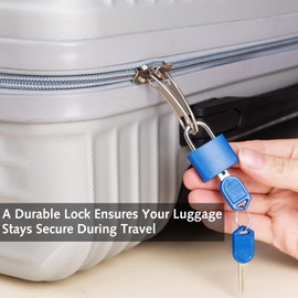 Pack of 4 Suitcase Locks with Keys Small Padlocks Luggage Locks for Outdoor Travel Luggage Suitcase Luggage School Gym Lockers Laptop Bag