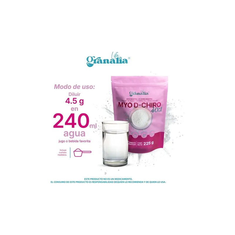 Myo D-chiro Inositol 40:1 Vitamina D3 225 G Granalia Life