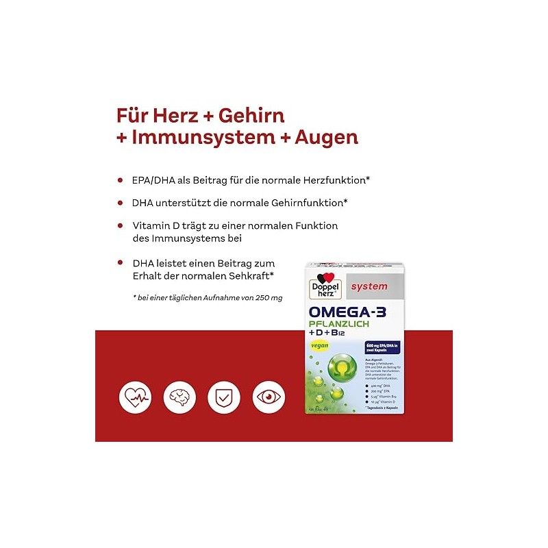 Doppelherz System Omega-3 Plant - Algae Oil - Vitamin D