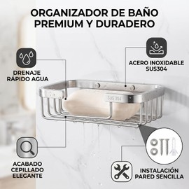 Jabonera de Acero Inoxidable para Baño con Drenaje Rápido Cocoarmd6mxhw5bft