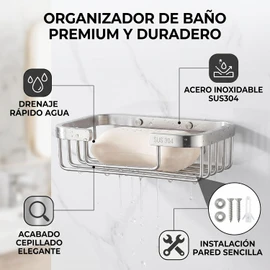Jabonera de Acero Inoxidable para Baño con Drenaje Rápido Cocoarmd6mxhw5bft