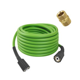 Universal Pressure Washer Hose for Greenworks Power Washer 3300 PSI ，Replacement 5200402 for Greenworks Ryobi Electric Power Wash Hose with M22/14 Fittings (50 FT Green)