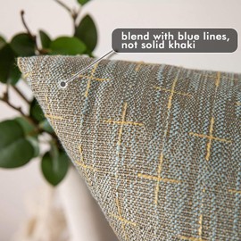 MIULEE Pack of 2 Decorative Burlap Linen Throw Pillow Covers Modern Farmhouse Pillowcases Rustic Woven Textured Cushion Cover for Sofa Couch Bed 16x16 Inch Khaki