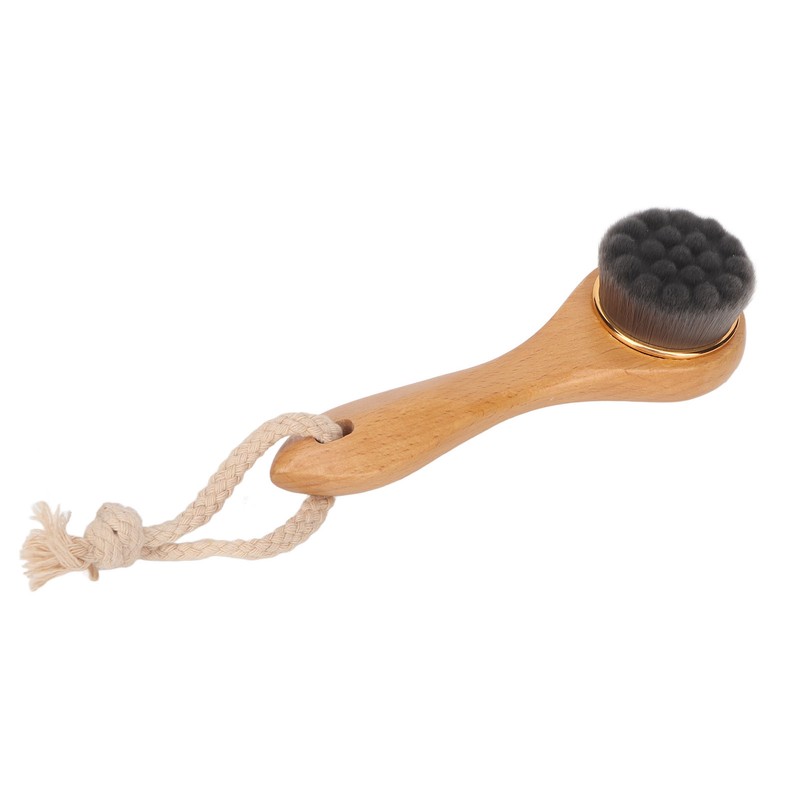 Manual Facial Cleansing Brush Men Women Beech Handle Soft Fiber