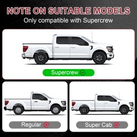 4PCS Window Molding Trim Strip Compatible with Ford F150 Supercrew 2025 2024 2023 2022 2021 Door Window Frame Cover Trim (Glossy Carbon Fiber)