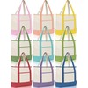 Sanwuta 9 Pcs Canvas Tote Bags with Pocket 17.7'' Reusable