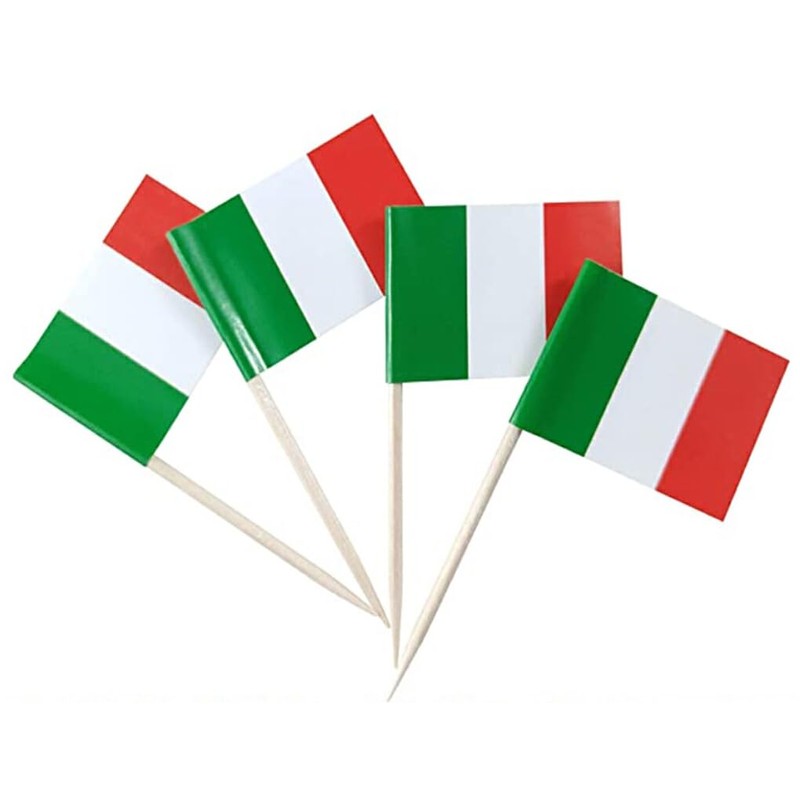100x Italy Flag Toothpick Decors Versatile Decoration Solution Made with