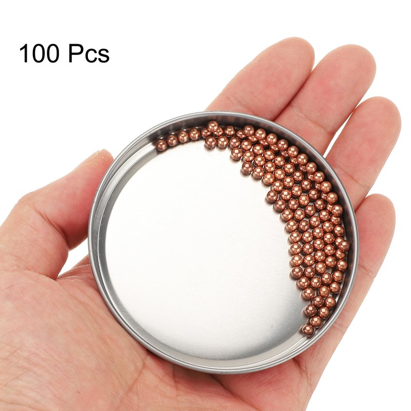 Sourcing Map 100 Pcs Precision Solid Copper Bearing Balls 3.5mm