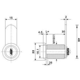 30mm Cam Cabinet Lock (Keyed Alike)