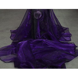 MDS Pack of 30 Yard Sheer Organza Fabric for Wedding Party Home Event Banquet Decorations, Backdrop Curtain Craft Dress Sewing Fashion DIY Crystal Organza Tulle Fabric Bolt 44” Wide - Purple