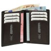 Leather ID Card Holder with Note Compartment, Black, Brown, Natural,