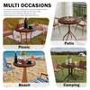 vctops 100% Waterproof Pu Leather Round Table Cloth Cover, Oil