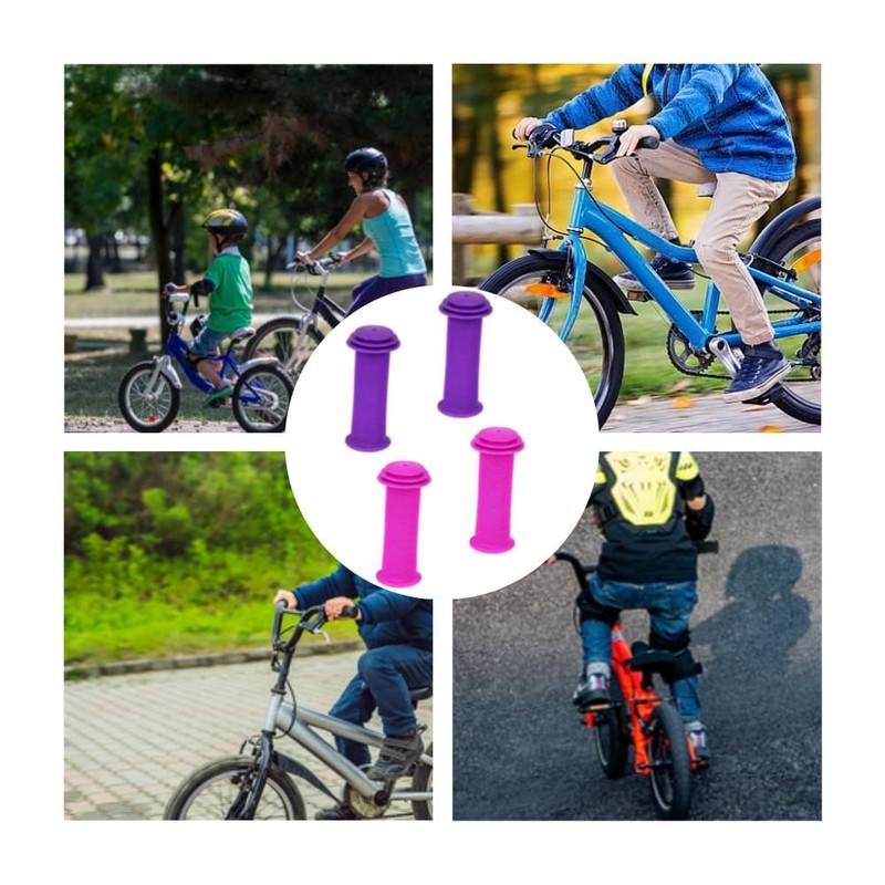 GYWHOOFT 4 PCS Bike Handlebar Grips, Solid Color Children's Bike