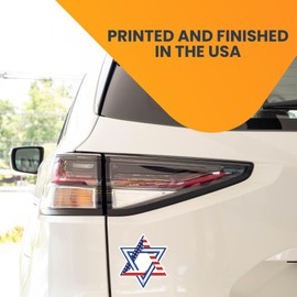 Magnet Me Up Magen David Star Shaped Combo American and Israeli Flag Magnet Decal, 4.5x5 in, Heavy Duty Automotive Magnet for Car, Truck, Or Any Magnetic Surface, Support and Stand United with Israel