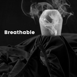 Sonive Fitted Sheet Single Bed, Breathable Easy Care Soft Bedding Sheet,Extra Large Pocket Depth of 30 cm, for Children, Black,90x190cm