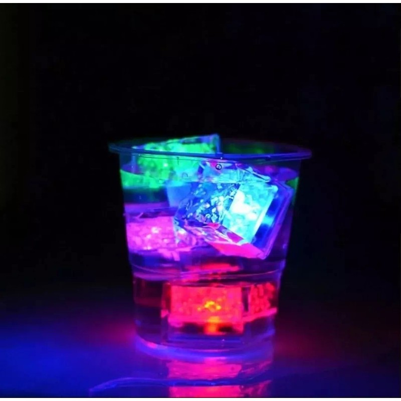 Movasa 12 Cubos Hielo Led Luminoso Multicolor Fiesta