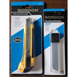 Gordon Professional Snap Blade Utility Knife w/ 10-18mm Blade Refill - NEW