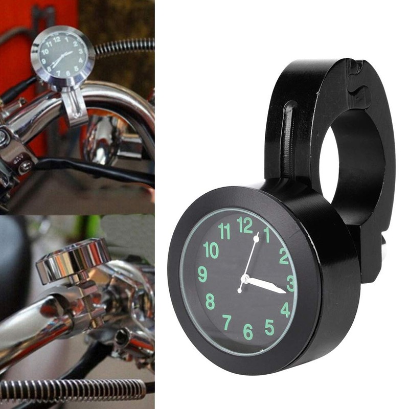 Nikou Motorcycle Handlebar Clock, Waterproof Aluminum Alloy Handlebar Mount Clock