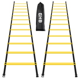 GHB Pro Agility Ladder 2 Pack Agility Training Ladder Speed 12 Rung 20ft with Carrying Bag