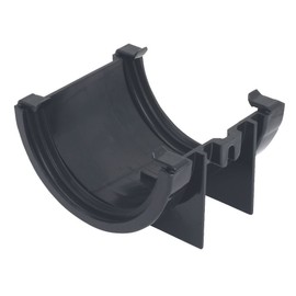 Floplast 76mm Black (Union Joint Bracket) Miniflo Guttering for shed, Porch, Conservatory, Out Building, etc NOT Normal House Size