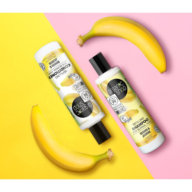 Organic Shop Refilling Conditioner for Normal Hair Banana and Jasmine,