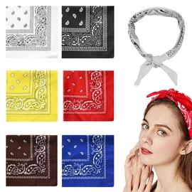 NTRUXZP Set of 6 bandanas paisley for men and women, bandana for men and women, velour scarves, headscarf, neckerchief, men, unisex scarf, multicoloured
