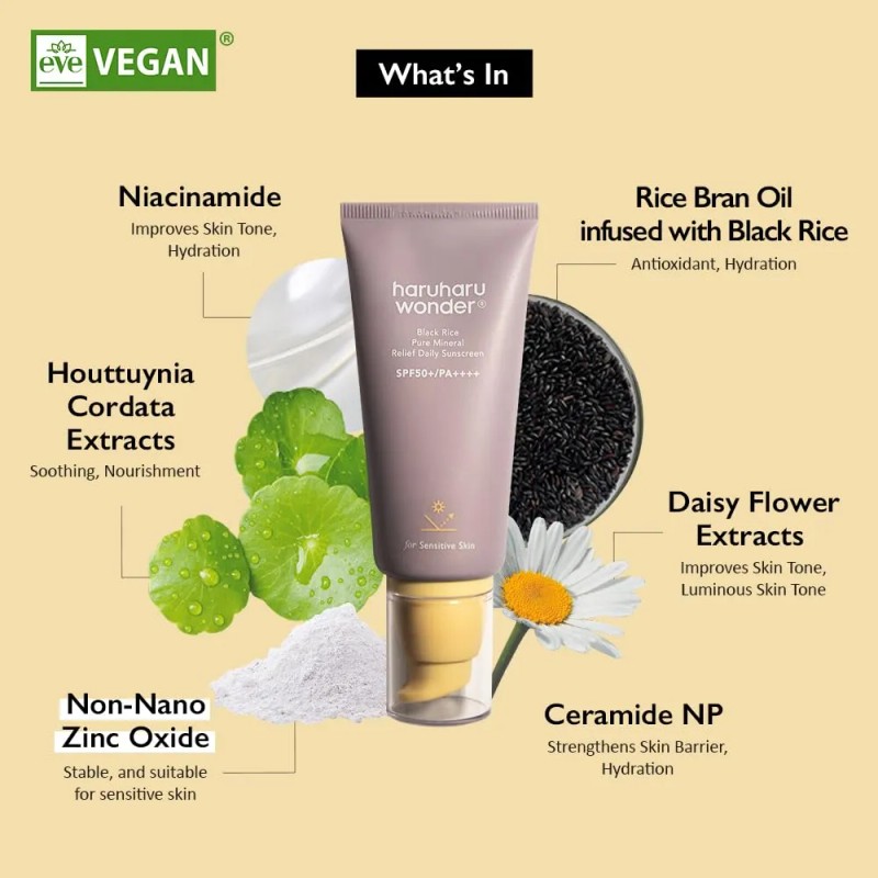 Sunscreen Haruharu Wonder Black Rice Pure Mineral 50ml Spf50