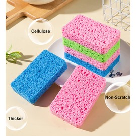 METUUTER 24-Count Cleaning Kitchen Sponge- Compressed Cellulose Sponges Non-Scratch Natural Sponges for Kitchen Bathroom Cars, Funny Cut-Outs DIY