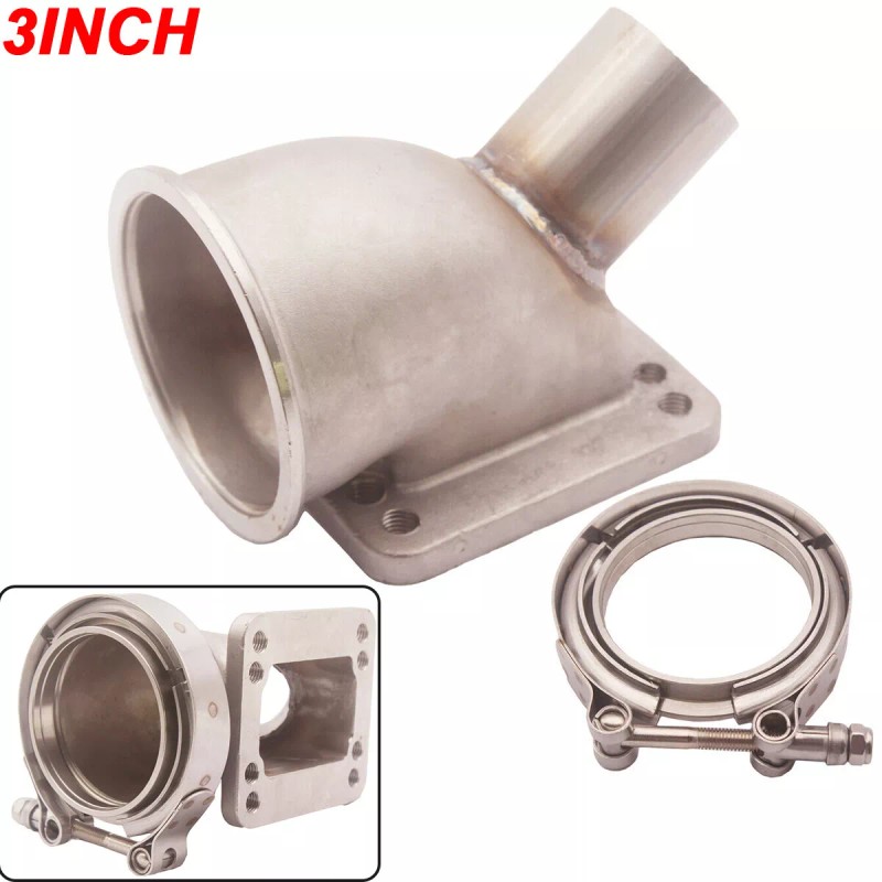 CXRacing Turbo Elbow Adapter + Vband Flange Clamp Kit T3/T4