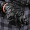 Leatherick Mens Motorcycle Gloves Black Genuine Leather CE Certified Protective
