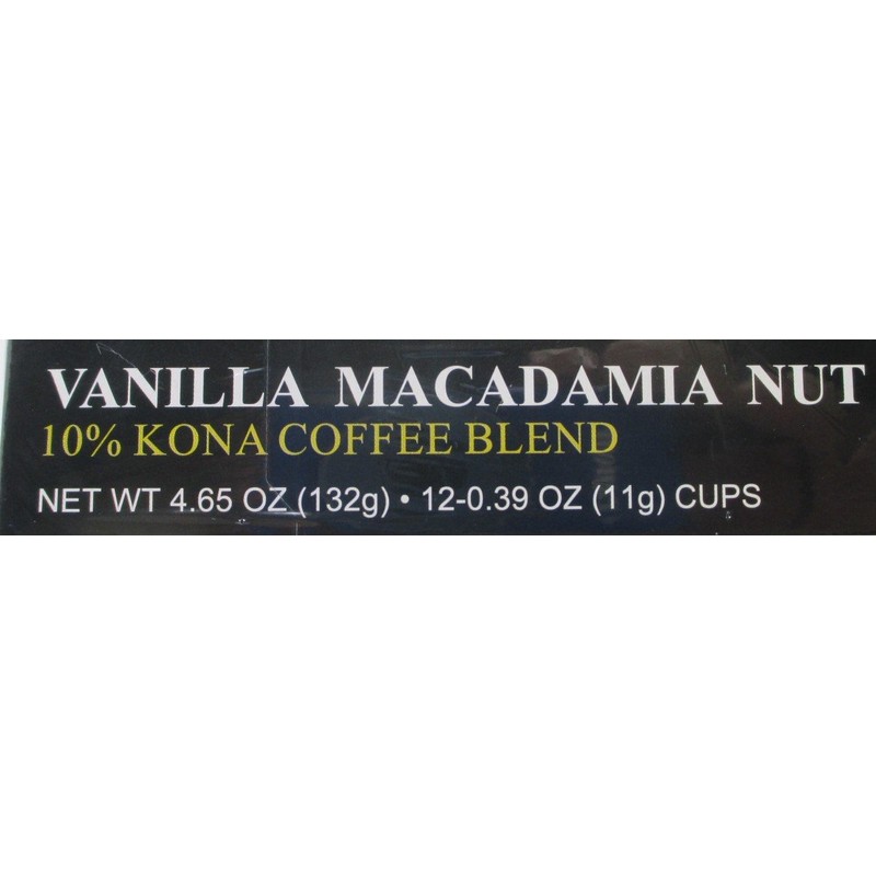 Royal Kona Coffee Vanilla Macadamia, Light Roast, Single-Serve Coffee Pods